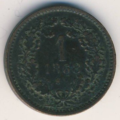 Венгрия 1 крейцер 1868 год