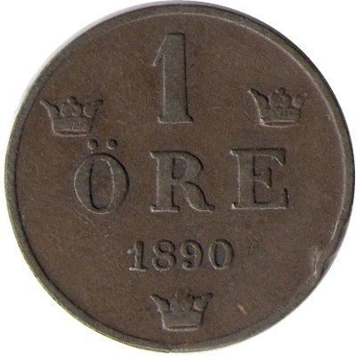 Швеция 1 эре 1890 год - Король Оскар II