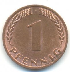 ФРГ 1 пфенниг 1972 год - F