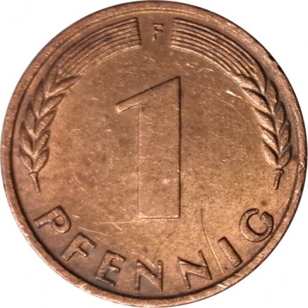 ФРГ 1 пфенниг 1972 год - F