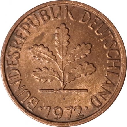 ФРГ 1 пфенниг 1972 год - F