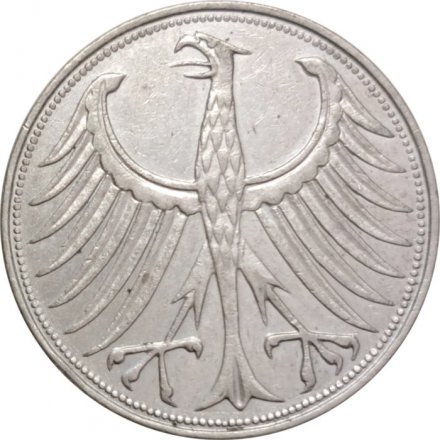 ФРГ 5 марок 1951 - Орёл - Отметка МД &quot;F&quot;