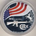 США 5 долларов 2010 год - Винтовка М-16. Флаг США (цветная эмаль)