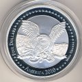 США 5 долларов 2010 год - Винтовка М-16. Флаг США (цветная эмаль)