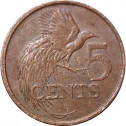Тринидад и Тобаго 5 центов 1998 год - Райская птица