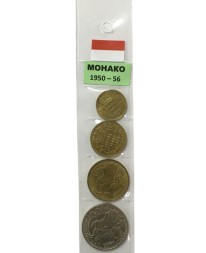 Набор из 4 монет Монако 1950-1956 год