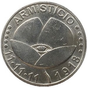 Португалия 5 евро 2018 год - 100 лет со дня окончания Первой Мировой войны