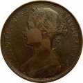 Великобритания 1 пенни 1893 год (бронза, коричневый цвет)