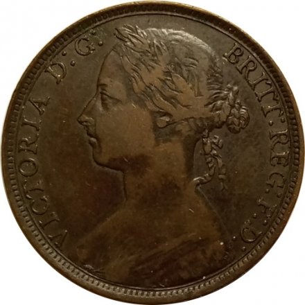Великобритания 1 пенни 1893 год (бронза, коричневый цвет)