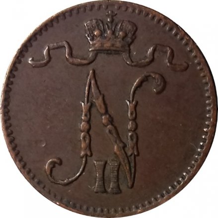 Финляндия 1 пенни 1909 год - XF