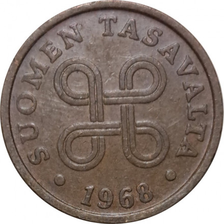 Финляндия 5 пенни 1968 год