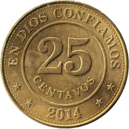 Никарагуа 25 сентаво 2014 год