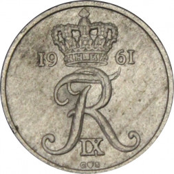 Дания 10 эре 1961 год - Король Фредерик IX