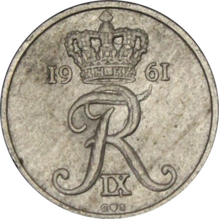 Дания 10 эре 1961 год - Король Фредерик IX