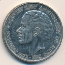 Ямайка 5 долларов 1993 год