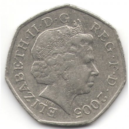 Великобритания 50 пенсов 2005 год