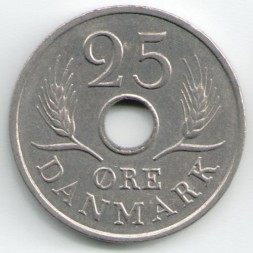 Дания 25 эре 1968 год