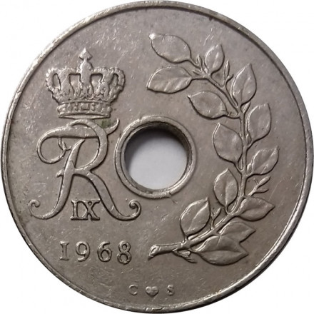 Дания 25 эре 1968 год