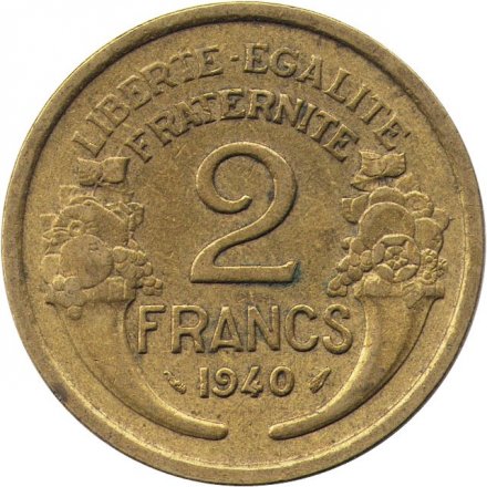 Франция 2 франка 1940 год