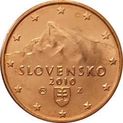 Словакия 1 евроцент 2010 год