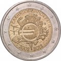Греция 2 евро 2012 год - 10 лет наличному обращению евро