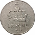 Норвегия 1 крона 1976 год - Король Улаф V