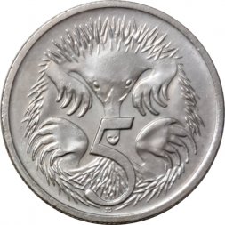 Австралия 5 центов 1998 год - Ехидна