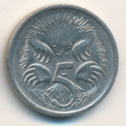 Австралия 5 центов 1998 год - Ехидна