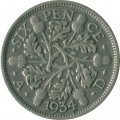 Великобритания 6 пенсов 1934 год 