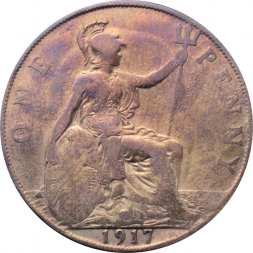 Великобритания 1 пенни 1917 год