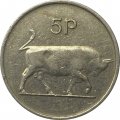 Ирландия 5 пенсов 1976 год - Бык. Кельтская арфа