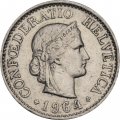 Швейцария 10 раппенов 1964 год