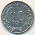 Сингапур 20 центов 1981 год - Рыба-меч