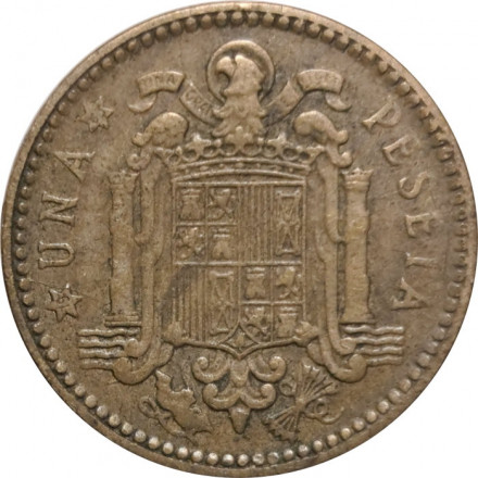 Испания 1 песета 1953 год (63 внутри звезды)