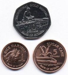 Набор из 3 монет Гайана 2007 - 2008 год