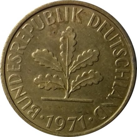 ФРГ 5 пфеннигов 1971 год - G