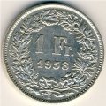 Швейцария 1 франк 1958 год