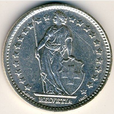 Швейцария 1 франк 1958 год