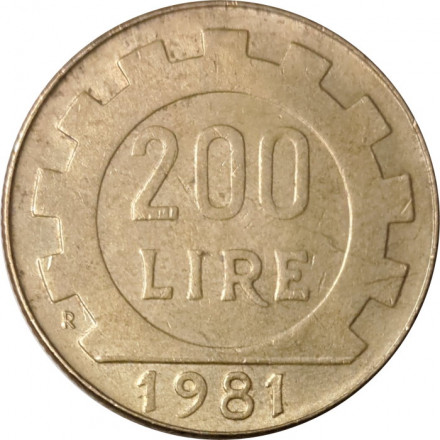 Италия 200 лир 1981 год