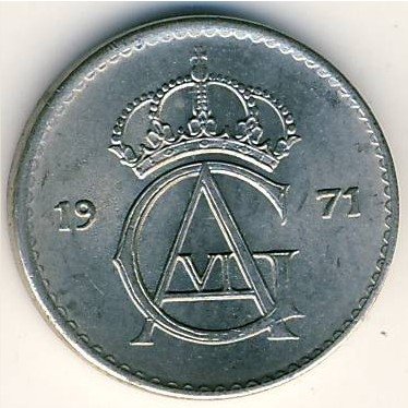 Швеция 10 эре 1971 год