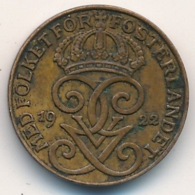 Швеция 1 эре 1922 год