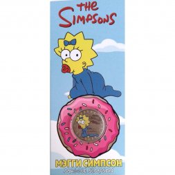 «Мэгги Симпсон. The Simpsons» - Гравированная цветная монета 25 рублей в буклете