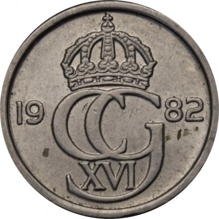 Швеция 25 эре 1982 год - Король Карл XVI Густав
