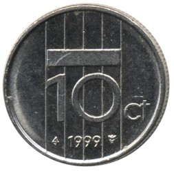 Нидерланды 10 центов 1999 год