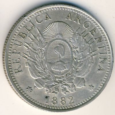 Аргентина 50 сентаво 1882 год