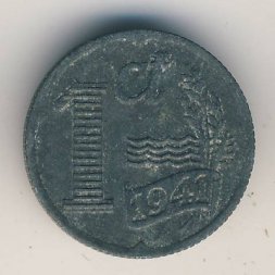 Нидерланды 1 цент 1941 год (серый цвет)