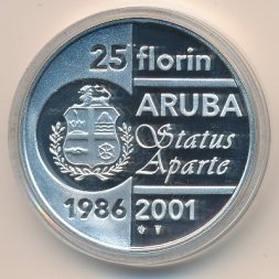 Аруба 25 флоринов 2001 год