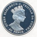 Тристан-да-Кунья 50 пенсов 2000 год - 100 лет со дня рождения Королевы Матери (серебро)