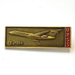 Значок СССР Самолет Tu 134 URSS (желтый)