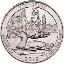 США 25 центов 2018 год - Национальный парк Вояджерс, Миннесота (P)